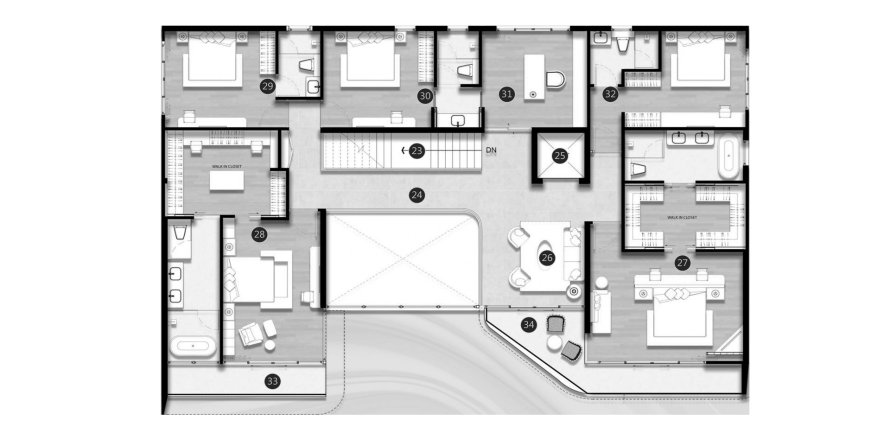 Villa floor plan «6BR-17», 6 bedrooms in Clover Residence