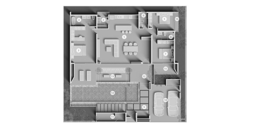 Villa floor plan «3BR-18», 3 bedrooms in Clover Residence