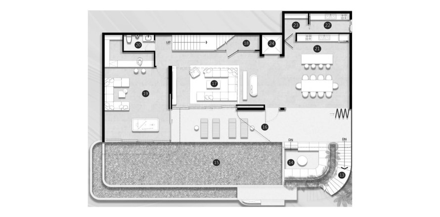 Планировка Виллы «6BR-16» 6 спален в ЖК Clover Residence