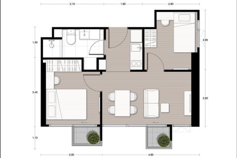 Condo in Lat Phrao, Bangkok, Thailand, 2 bedrooms  № 151906 - photo 8