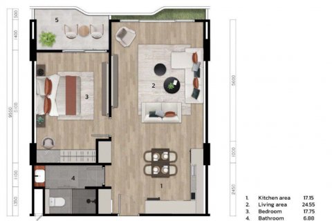 Studio in the Condo in Phuket, Thailand  № 136674 - photo 1