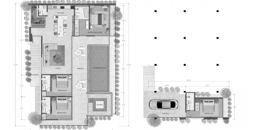 Планировка Виллы «4BR-51» 4 спальни в ЖК Coast Breeze Residences Samui