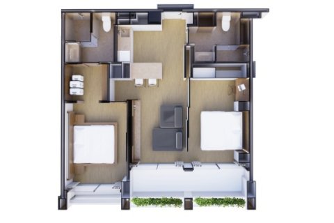 Condo sur Layan Beach, Thaïlande, 2 chambres  № 166140 - photo 12