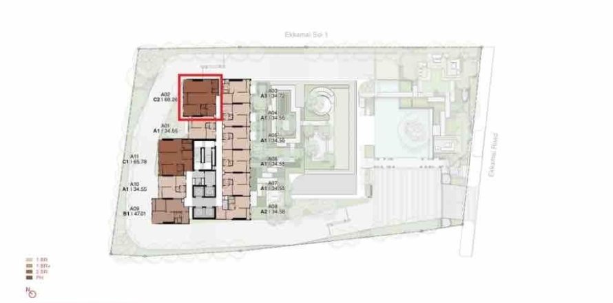 Condo in Watthana, Bangkok, Thailand, 2 bedrooms № 154401