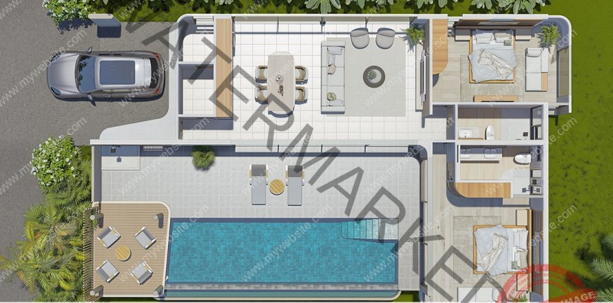 Villa in Ko Samui, Thailand 2 Schlafzimmer № 222331