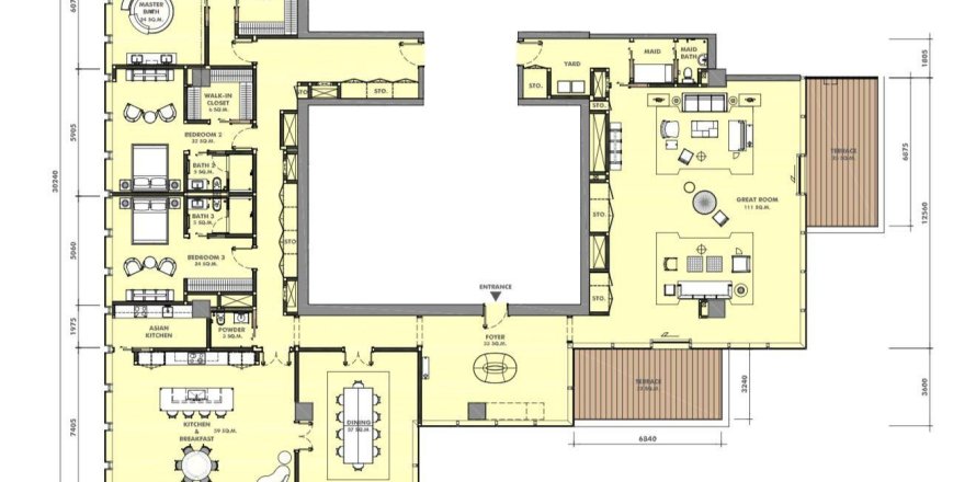 Eigentumswohnung in Sathon, Bangkok, Thailand, 3 Schlafzimmer № 166845