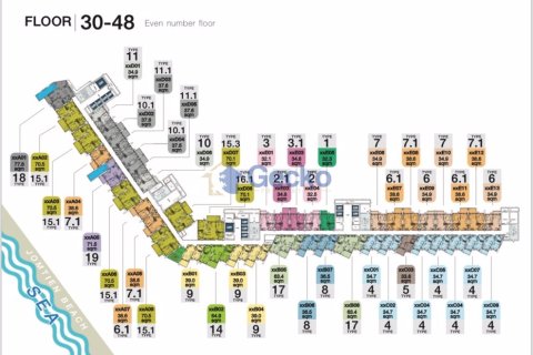 คอนโดมิเนียมในพัทยา, ประเทศไทย, 1 ห้องนอน № 196609 - รูปถ่าย 15