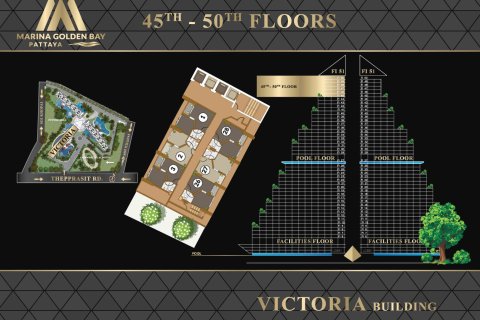 Кондоминиум с 3 спальнями в Паттайе, Таиланд № 165186 - фото 19