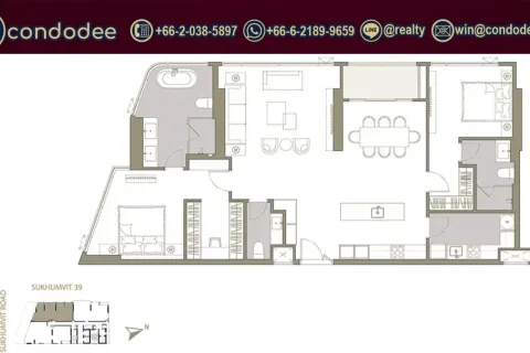 Eigentumswohnung in Watthana, Bangkok, Thailand, 2 Schlafzimmer  № 220531 - Foto 8