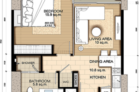 Condo à Bangkok, Thaïlande, 1 chambre  № 143906 - photo 6