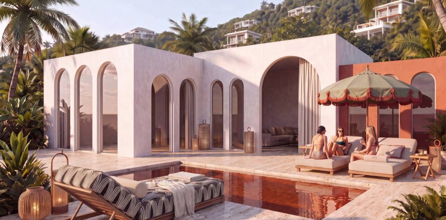 Villa auf Chaweng Beach, Ko Samui, Thailand 2 Schlafzimmer № 222498