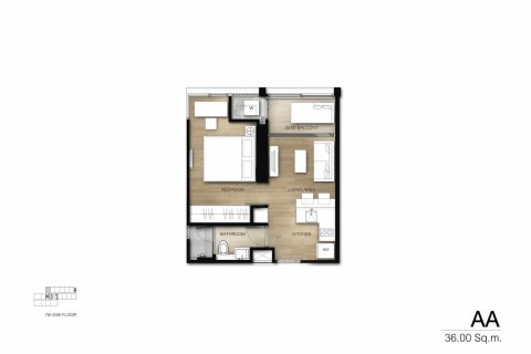 Condo à Bangkok, Thaïlande, 2 chambres  № 165654 - photo 14