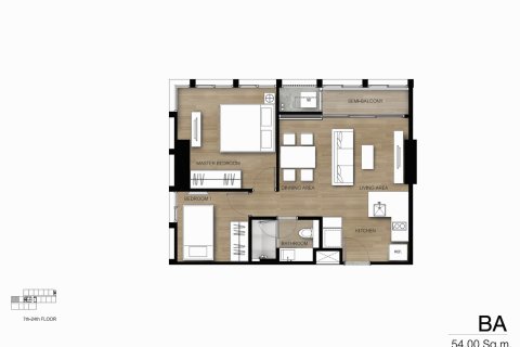 Кондоминиум с 2 спальнями в Бангкоке, Таиланд № 165655 - фото 11