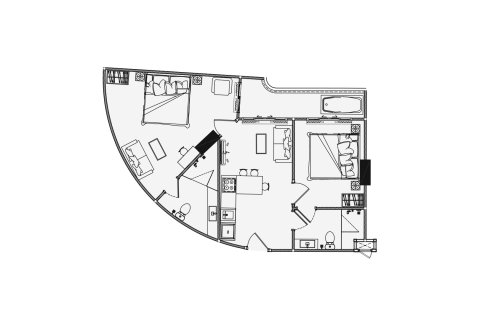Condo in Pattaya, Thailand, 2 bedrooms in Love it Wongamat beach  № 179037