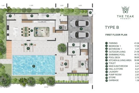 Вилла в Банг Тао, Таиланд с 4 спальнями  № 165820 - фото 17