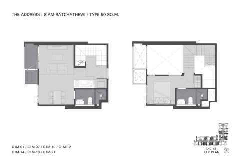 Дуплекс в Бангкоке, Таиланд с 1 спальней  № 114260 - фото 1