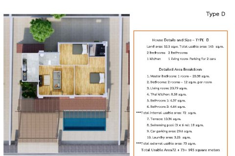 Villa in Hua Hin, Thailand 2 Schlafzimmer № 222454 - Foto 7