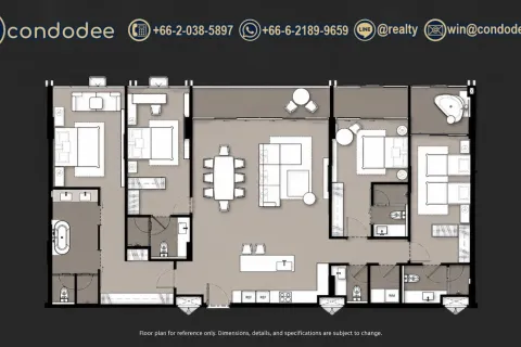 Condo in Bangkok, Thailand, 4 bedrooms  № 234013 - photo 5