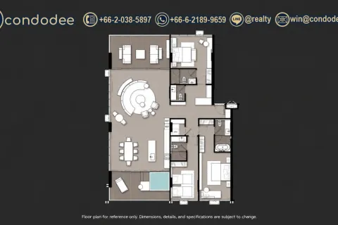 Condo in Bangkok, Thailand, 3 bedrooms  № 234012 - photo 5