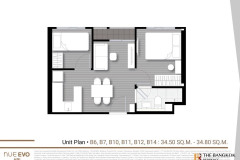 Condo in Bangkok, Thailand, 2 bedrooms  № 186887