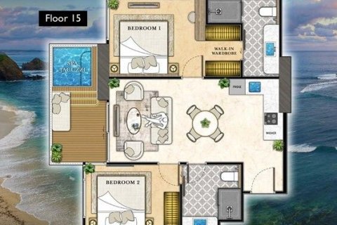 Condo à Pattaya, Thaïlande, 2 chambres  № 171292 - photo 7