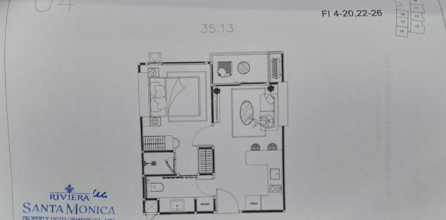 Квартира в Паттайе, Таиланд с 2 комнатами  № 164951