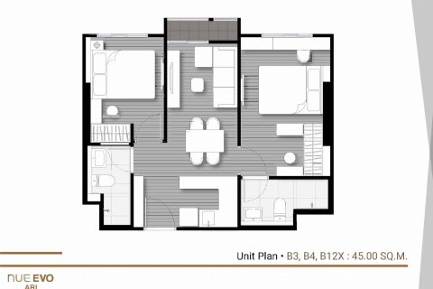Condo à Bangkok, Thaïlande, 2 chambres  № 166620 - photo 11