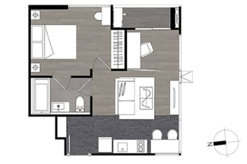 Condo à Chatuchak, Bangkok, Thaïlande, 1 chambre  № 164957 - photo 9