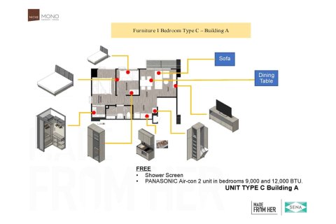 Condo à Bangkok, Thaïlande, 2 chambres  № 166342 - photo 21