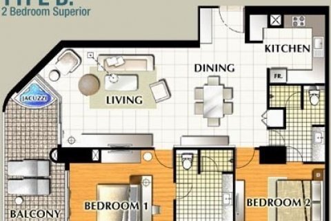 Кондоминиум с 2 спальнями в Паттайе, Таиланд № 57841 - фото 22