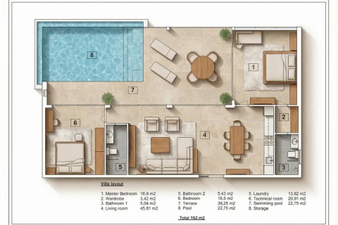 Villa in Koh Pha Ngan, Thailand 2 Schlafzimmer № 222555 - Foto 15