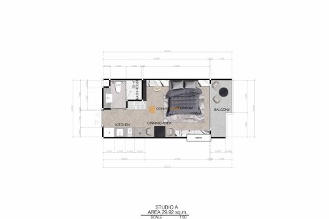 Кондоминиум с 1 спальней на Пляж Джомтьен, Паттайя, Таиланд № 119414 - фото 6