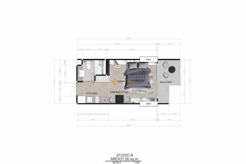 Кондоминиум с 1 спальней на Пляж Джомтьен, Паттайя, Таиланд № 119414 - фото 7