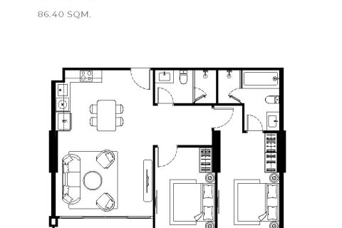 Кондоминиум с 2 спальнями в Паттайе, Таиланд № 170080 - фото 15