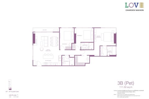 Eigentumswohnung in Bangkok, Thailand, 3 Schlafzimmer  № 222674 - Foto 20