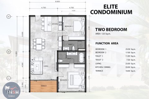 Studio in the Condo in Ko Samui, Thailand  № 179911 - photo 4