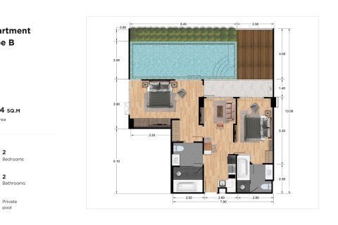 Condo à Rawai, Thaïlande, 2 chambres  № 165469 - photo 12