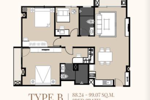 Кондоминиум с 3 спальнями в Ян Наве, Бангкок, Таиланд № 160509 - фото 9