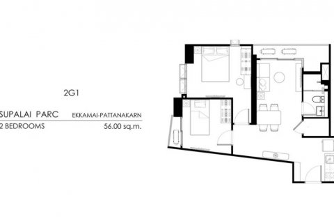 Кондоминиум с 2 спальнями в Суан Луанге, Бангкок, Таиланд № 115450 - фото 1