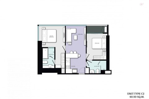 Condo in Bangkok, Thailand, 2 bedrooms  № 166911 - photo 7