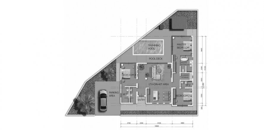 Планировка Виллы «3BR-17» 3 спальни в ЖК Verdant Residence Lamai