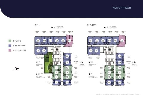 Condo à Pattaya, Thaïlande, 1 chambre  № 165751 - photo 17