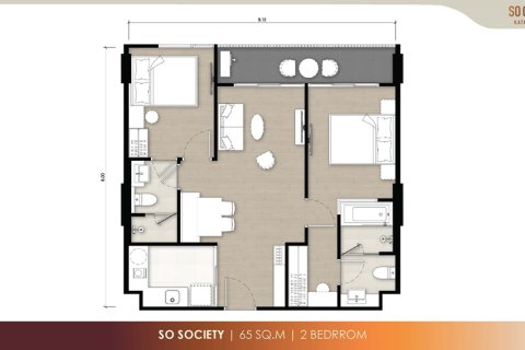 Condo à Kata, Thaïlande, 2 chambres  № 165753 - photo 8