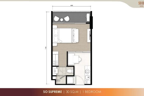 Кондоминиум с 1 спальней в Кате, Таиланд № 165754 - фото 7