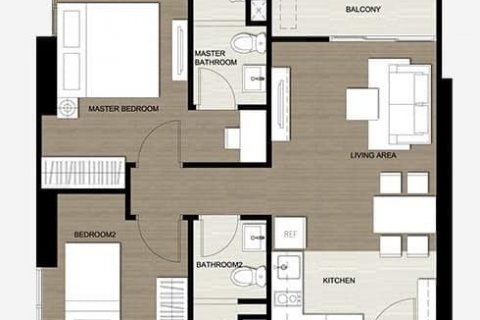 Кондоминиум с 2 спальнями в Ваттхане, Бангкок, Таиланд № 137904 - фото 5