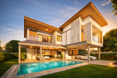 Пентхаус в Паттайе, Таиланд с 4 комнатами  № 150509