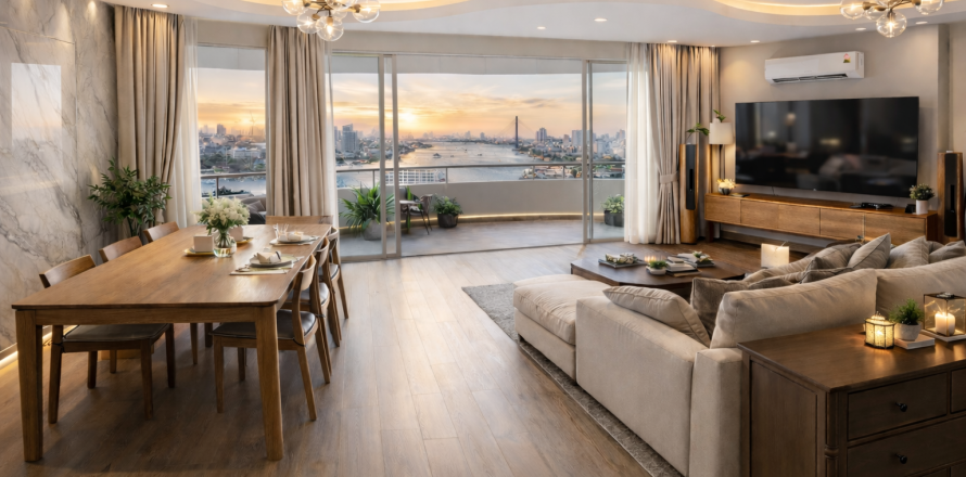 Penthouse à Bang Phlat, Bangkok, Thaïlande 4 chambres № 156096