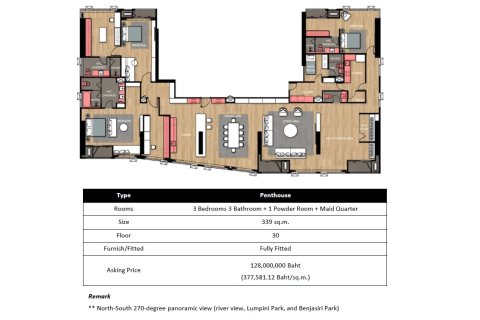 Penthouse à Bangkok, Thaïlande 3 chambres № 165521 - photo 10