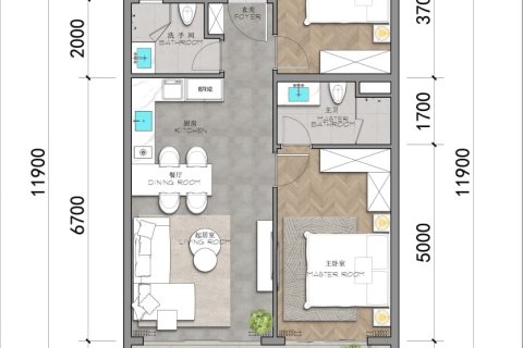 Condo on Layan Beach, Thailand, 2 bedrooms  № 169889 - photo 13