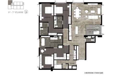 Condo à Bangkok, Thaïlande, 3 chambres  № 166975 - photo 4